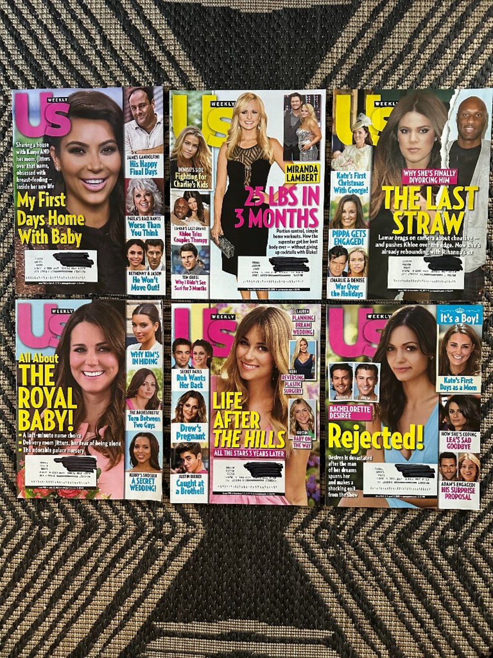 Vintage Lot of 6 US Weekly Magazines 2013 Celebrity Gossip Fashion Party Life